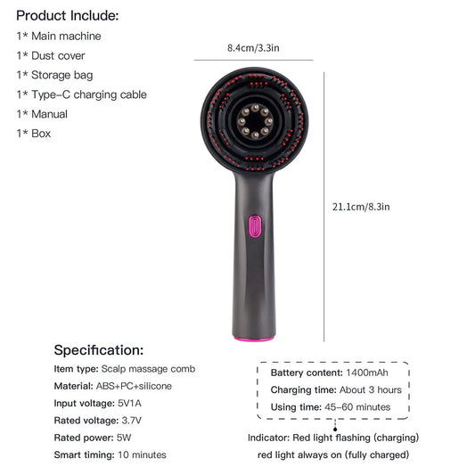 Electric Scalp Massager (With Gift Box), Rechargeable Handheld Hair Scalp Massager with 3 Modes, Scalp Scrubber and Stimulator for Home and Travel, Portable Massagers