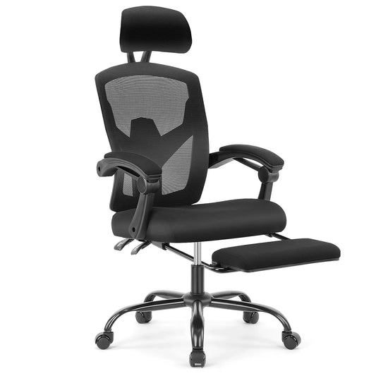 Silla Ergonómica de Oficina con Reposapiés
