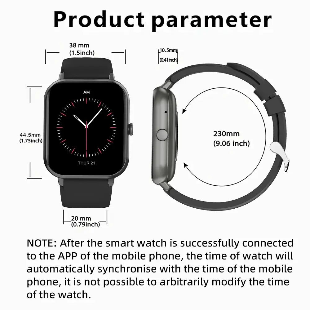 1.83-Inch Touchscreen Wireless Smart Watch, Digital Fitness Watch with Call Function & 100+ Sports Modes, Waterproof Smartwatch #GLOBAL PICKS