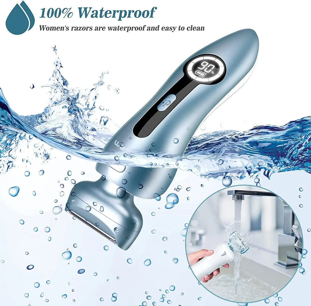 Akunbem Electric Shaver for Women Best Electric Razor for Womens Bikini Legs Underarm Public Hairs Rechargeable Trimmer with Detachable Head Cordless Wet Dry Use Precise Safe Christmas Gift New Year Gift Shaving Waterproof