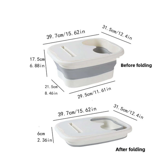 Portable Foot Bath Basin, Collapsible Foot Bath, 1 Count Foldable Massage Foot Bath Tub with Phone Holder, Foot Spa Basin for Home Use, Home Essentials, Mom Birthday Gifts