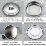 1 Count Modern Kitchen Oil Dispenser with Tray & Lid,Stainless Steel Oil Pot with Filter,Bacon Grease Container, Cooking Oil Can, Kitchenware, Utensils, Kitchen Gadgets