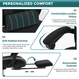 Silla Ergonómica de Oficina con Reposapiés