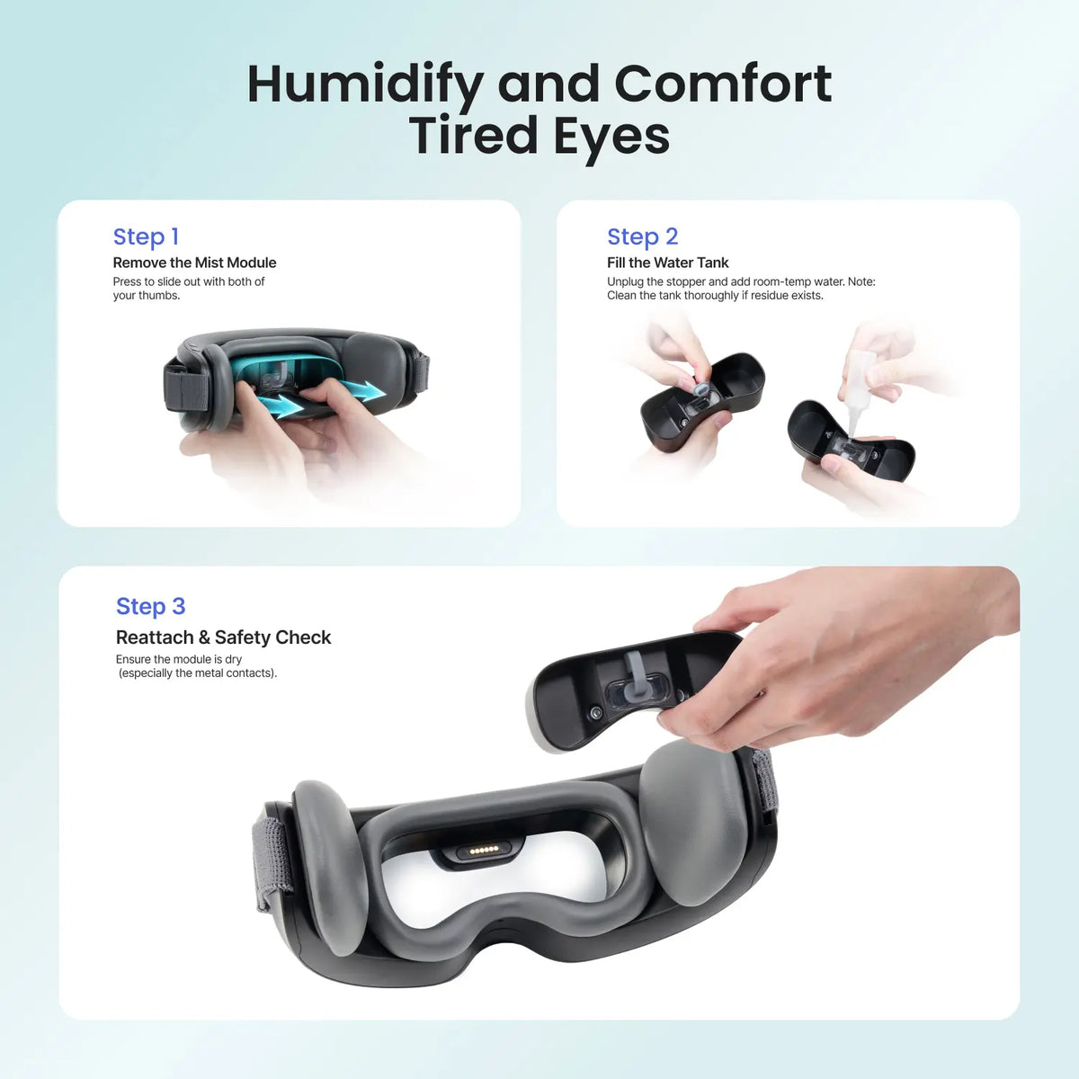 RENPHO Eyeris Caligo Eye Massager,Mist & Temple Massage, Relieves Migraines, Summervibes Eye Strain & Dry Eyes, Adjustable Slidable Massagers, Bluetooth Music, Gift Choice for Man Women