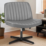 Criss Cross Chair - Armless Desk Chair No Wheels Cross Legged Office Chair Wide Swivel Home Office Desk Chairs,Christmas Present Gift Enhanced Seat Cushion