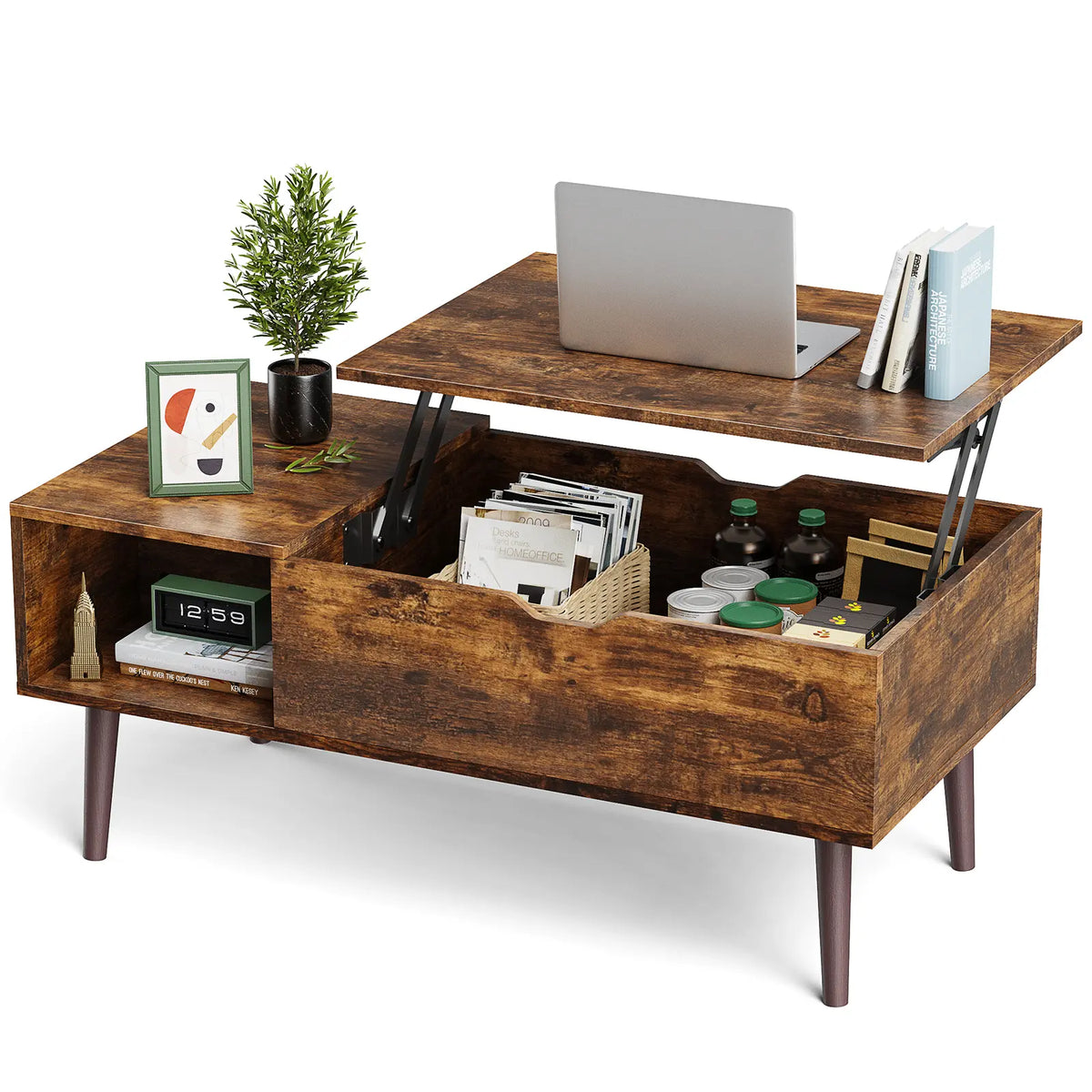 Mesa de Centro con Compartimento Oculto