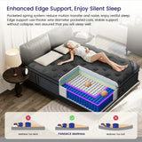 FANSACE 12/14/16 Inch Twin/Queen/King/California King Size Hybrid Mattress in a Box, Fiberglass-Free Euro Top Memory Foam Mattress, Gel Cooling Layer, Medium Firm, Pocket Spring Support, Strong Edge Support, Breathable Comfort