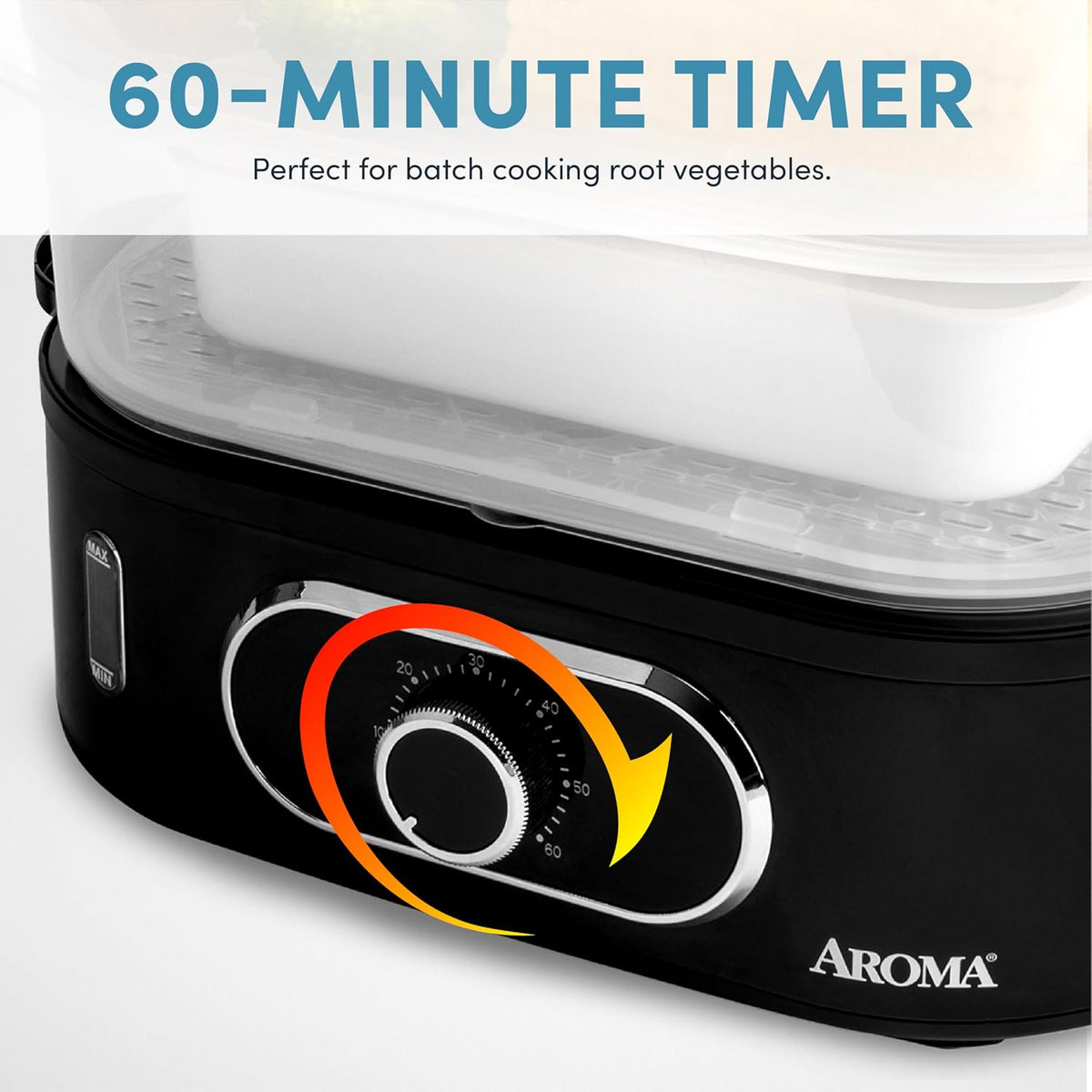 ® Double Food Steamer Basket and Electric Rice Steamer with Easy-Read Water Level and Timer