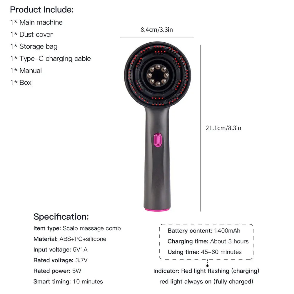 Electric Scalp Massager (With Gift Box), Rechargeable Handheld Hair Scalp Massager with 3 Modes, Scalp Scrubber and Stimulator for Home and Travel, Portable Massagers