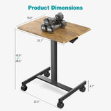 360° Swivel Portable Mobile Computer Desk - Adjustable Multi-Function Rolling Modern Furniture, Small Overbed Table & Teacher Podium with Wheels for Home, Office, Portable Desk