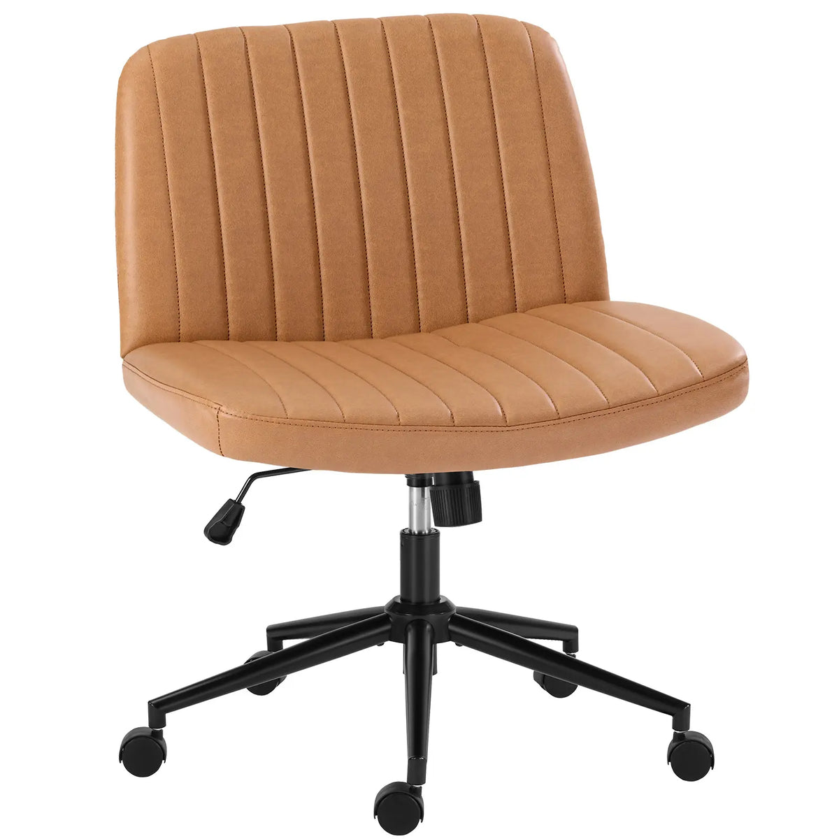 Criss Cross Chair - Armless Desk Chair No Wheels Cross Legged Office Chair Wide Swivel Home Office Desk Chairs,Christmas Present Gift Enhanced Seat Cushion