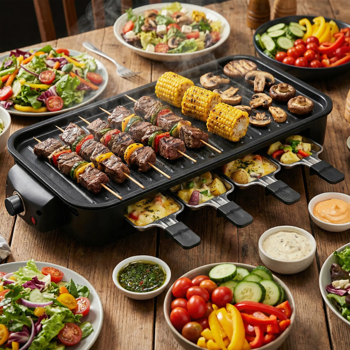 Parrilla eléctrica 2 en 1 Pukomc