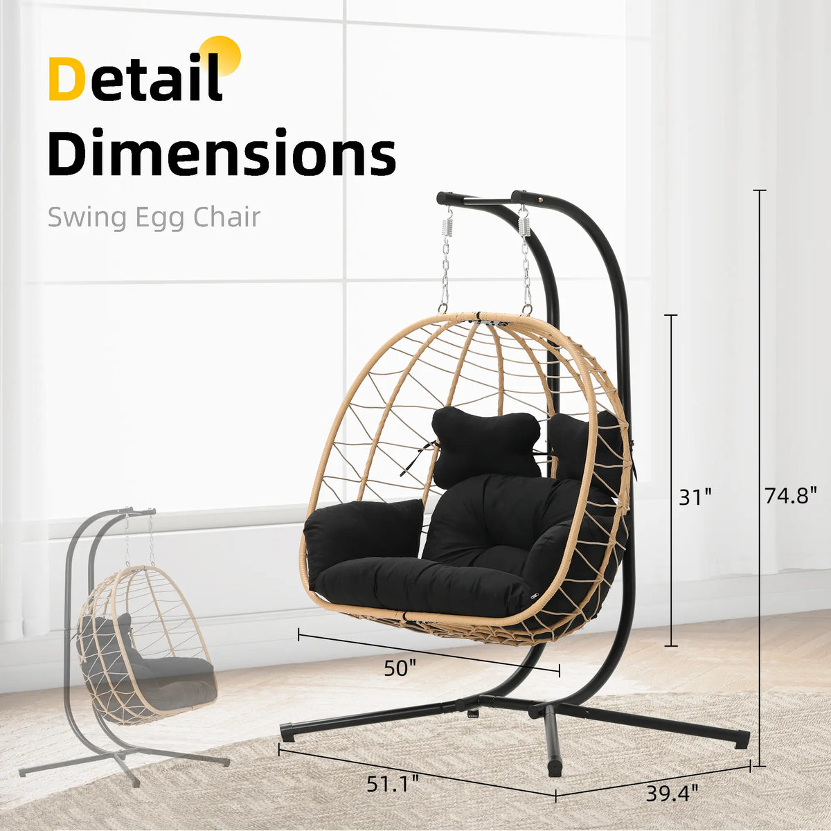 Silla Colgante Doble Riwengo