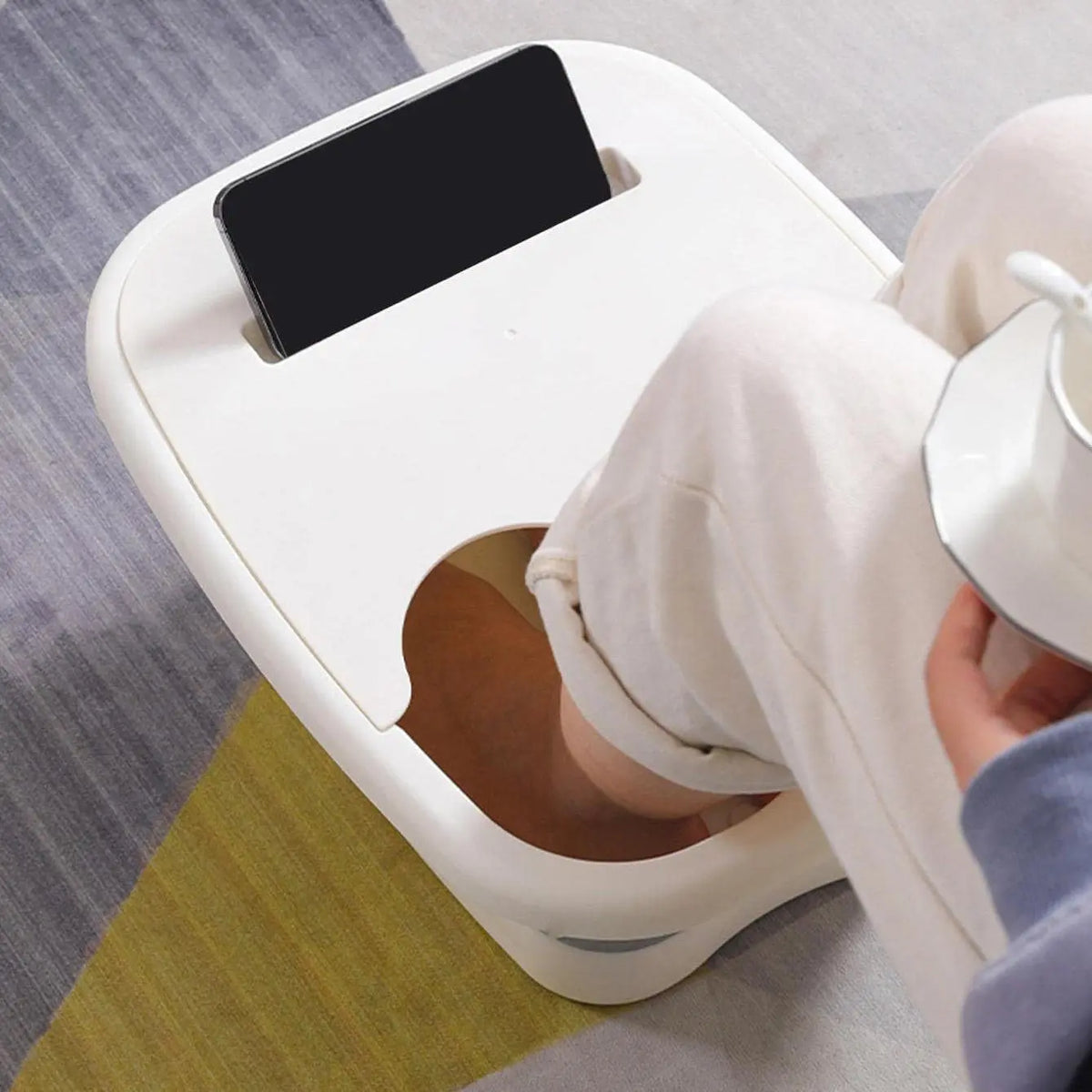 Portable Foot Bath Basin, Collapsible Foot Bath, 1 Count Foldable Massage Foot Bath Tub with Phone Holder, Foot Spa Basin for Home Use, Home Essentials, Mom Birthday Gifts