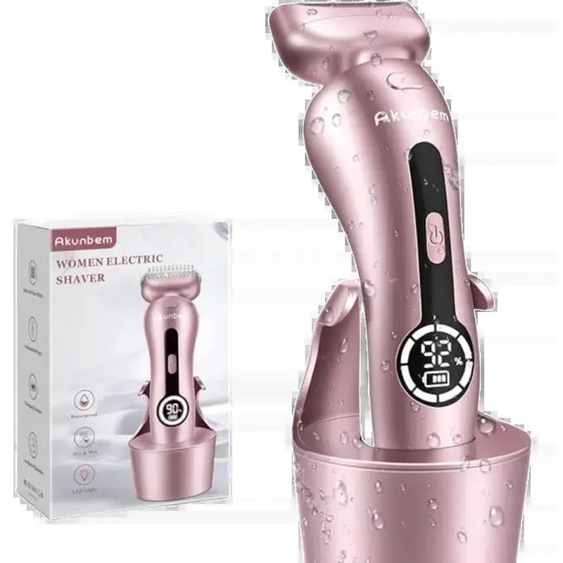 Akunbem Electric Shaver for Women Best Electric Razor for Womens Bikini Legs Underarm Public Hairs Rechargeable Trimmer with Detachable Head Cordless Wet Dry Use Precise Safe Christmas Gift New Year Gift Shaving Waterproof