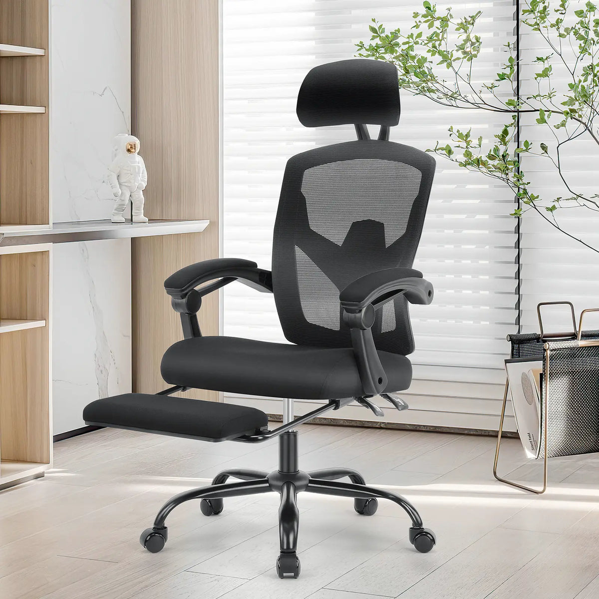 Silla Ergonómica de Oficina con Reposapiés