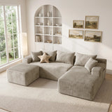Corduroy Cloud Modular Sectional Sofa, Vacuum Compressed Pet Friendly Boneless Cloud Couch, Cozy Comfy Loveseat Sofa, Ideal for Living Room & Small Apartment, Free Gifts Included, Summer Vibe Home Furniture Campingessentials