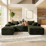 Corduroy Cloud Modular Sectional Sofa, Vacuum Compressed Pet Friendly Boneless Cloud Couch, Cozy Comfy Loveseat Sofa, Ideal for Living Room & Small Apartment, Free Gifts Included, Summer Vibe Home Furniture Campingessentials