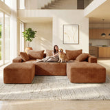 Corduroy Cloud Modular Sectional Sofa, Vacuum Compressed Pet Friendly Boneless Cloud Couch, Cozy Comfy Loveseat Sofa, Ideal for Living Room & Small Apartment, Free Gifts Included, Summer Vibe Home Furniture Campingessentials