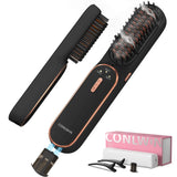 CONLWIN 2026 New Cordless Hair Straightener Brush, Portable for Travel Touch-Ups,Oil Nourished Salon Straightening Brush, Negative Ions Anti-Frizz, anti Scalding Ceramic Hot Comb with 3 Heat & Safety Lock,Dorm Essentials