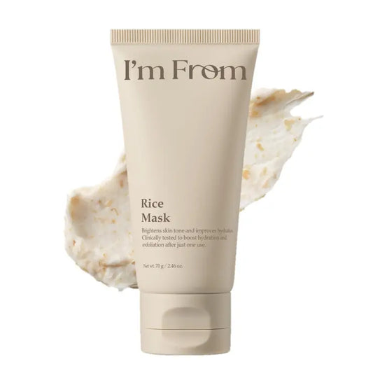 I'M from Rice Mask, Gentle Exfoliating & Hydrating Wash-Off Face Mask with Rice Powder for Glass Skin, Suitable for Sensitive Skin, 2.37 Fl Oz, Exfoliate, Organic, Moisture