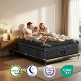 FANSACE 12/14/16 Inch Twin/Queen/King/California King Size Hybrid Mattress in a Box, Fiberglass-Free Euro Top Memory Foam Mattress, Gel Cooling Layer, Medium Firm, Pocket Spring Support, Strong Edge Support, Breathable Comfort