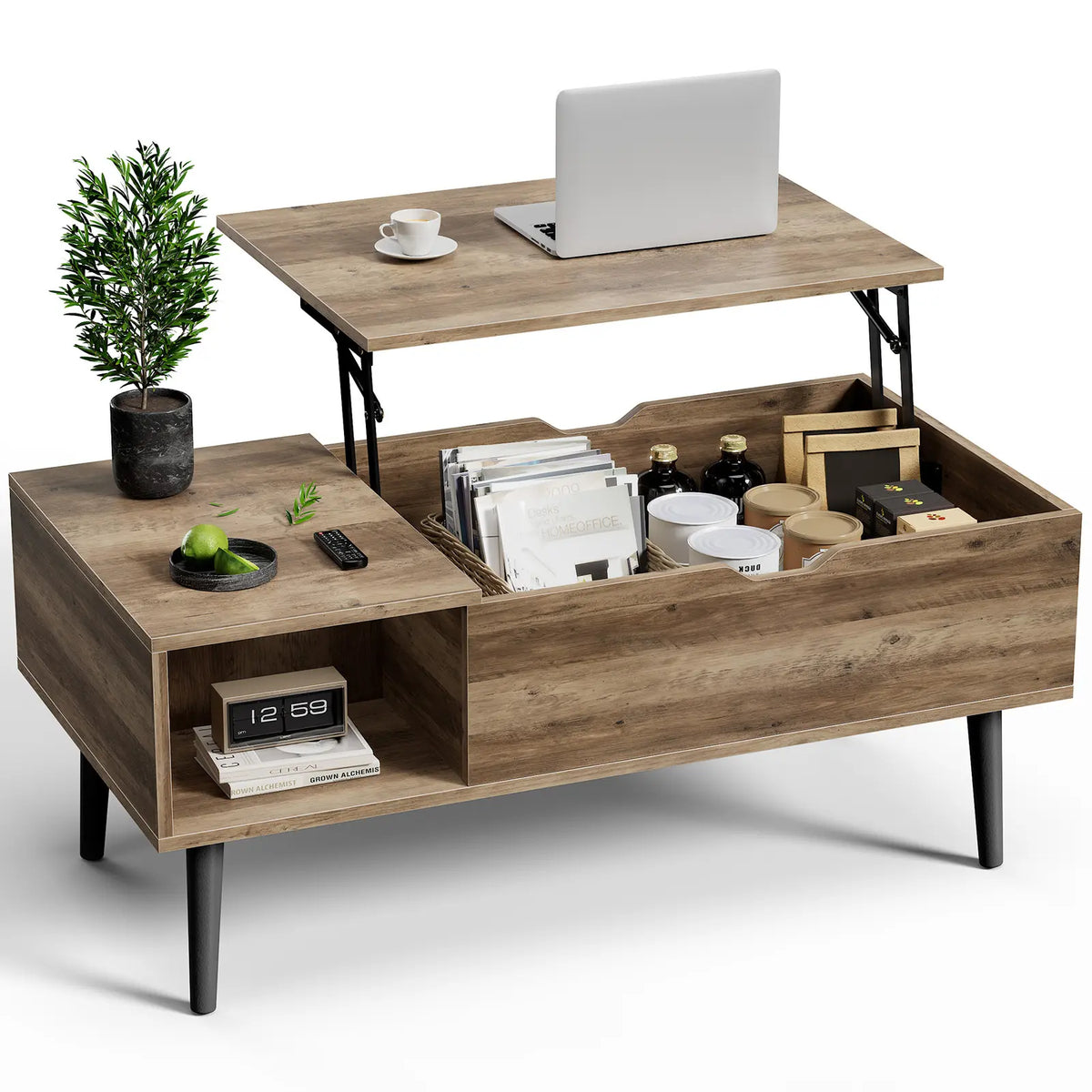Mesa de Centro con Compartimento Oculto