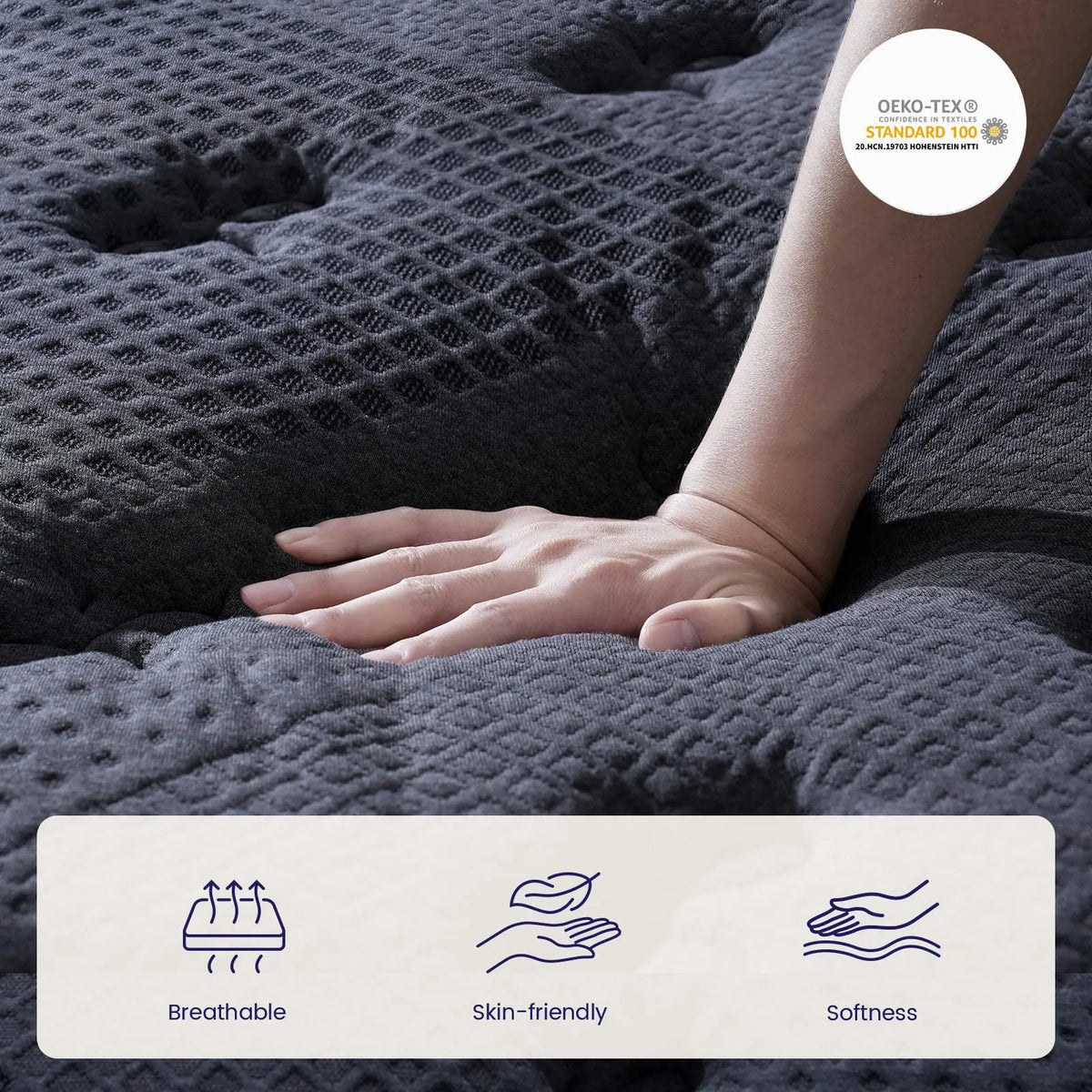 FANSACE 12/14/16 Inch Twin/Queen/King/California King Size Hybrid Mattress in a Box, Fiberglass-Free Euro Top Memory Foam Mattress, Gel Cooling Layer, Medium Firm, Pocket Spring Support, Strong Edge Support, Breathable Comfort