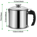 1 Count Modern Kitchen Oil Dispenser with Tray & Lid,Stainless Steel Oil Pot with Filter,Bacon Grease Container, Cooking Oil Can, Kitchenware, Utensils, Kitchen Gadgets