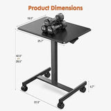 360° Swivel Portable Mobile Computer Desk - Adjustable Multi-Function Rolling Modern Furniture, Small Overbed Table & Teacher Podium with Wheels for Home, Office, Portable Desk